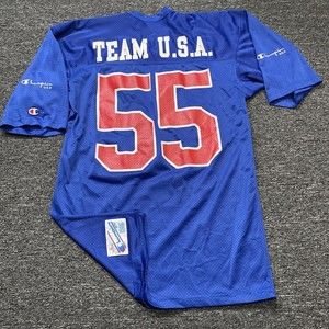 Vintage Champion Team USA #55 BLANK Jersey Men’s Size Large 100% Nylon